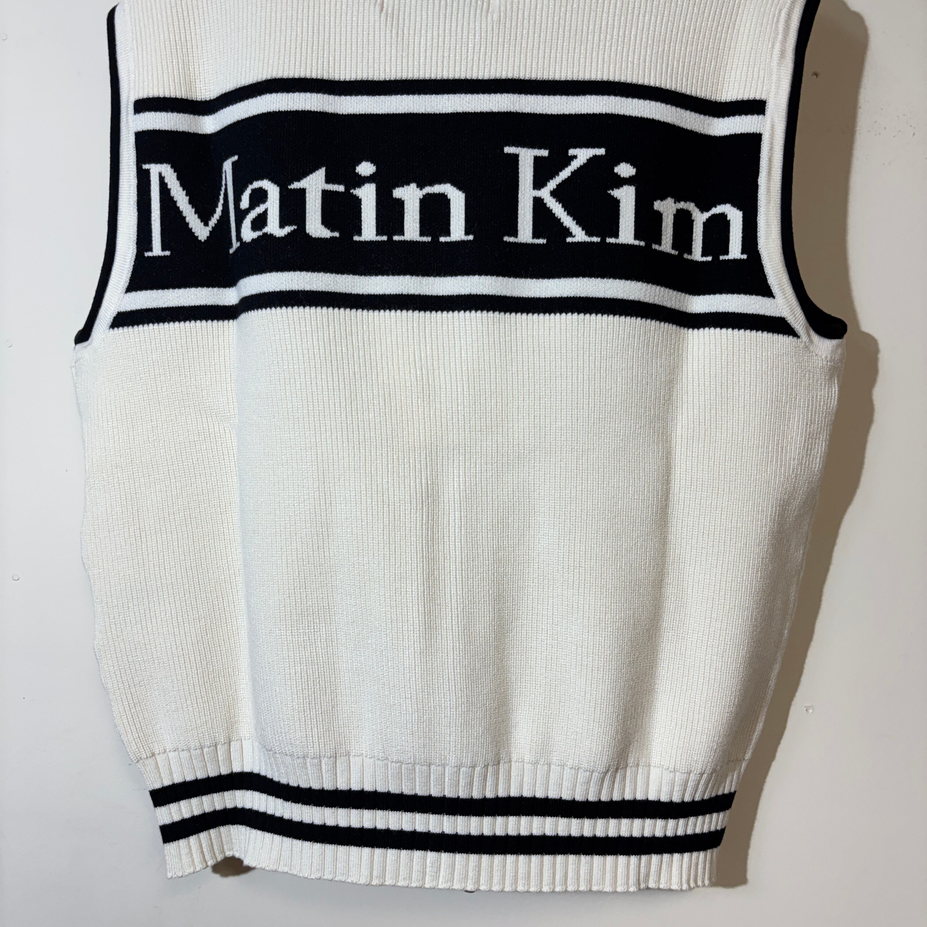 Matin Kim】 マーティンキム ニットベスト ジップアップ アイボリー S