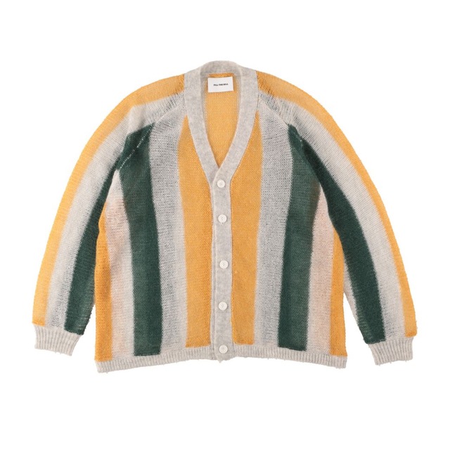 FILL THE BILL MOHAIR STRIPE CARDIGAN (ORANGE)