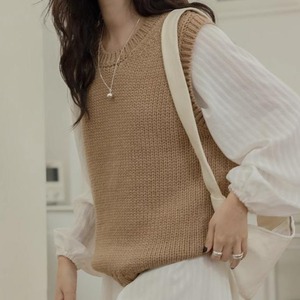 basic knit vest N30293