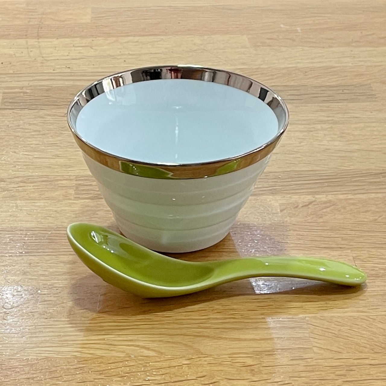渕プラチナⅤボウル（M）ボーダー彫　小鉢　ヨーグルトカップ　アイスクリームカップ