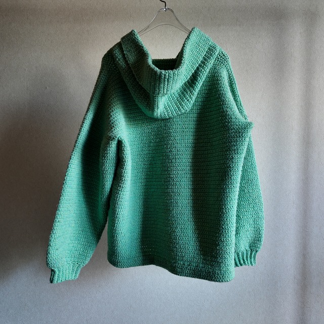 1960s Hand Made Wool Hooded Sweater