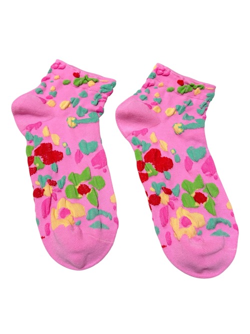 【solmu】お花 short socks（ピンク）