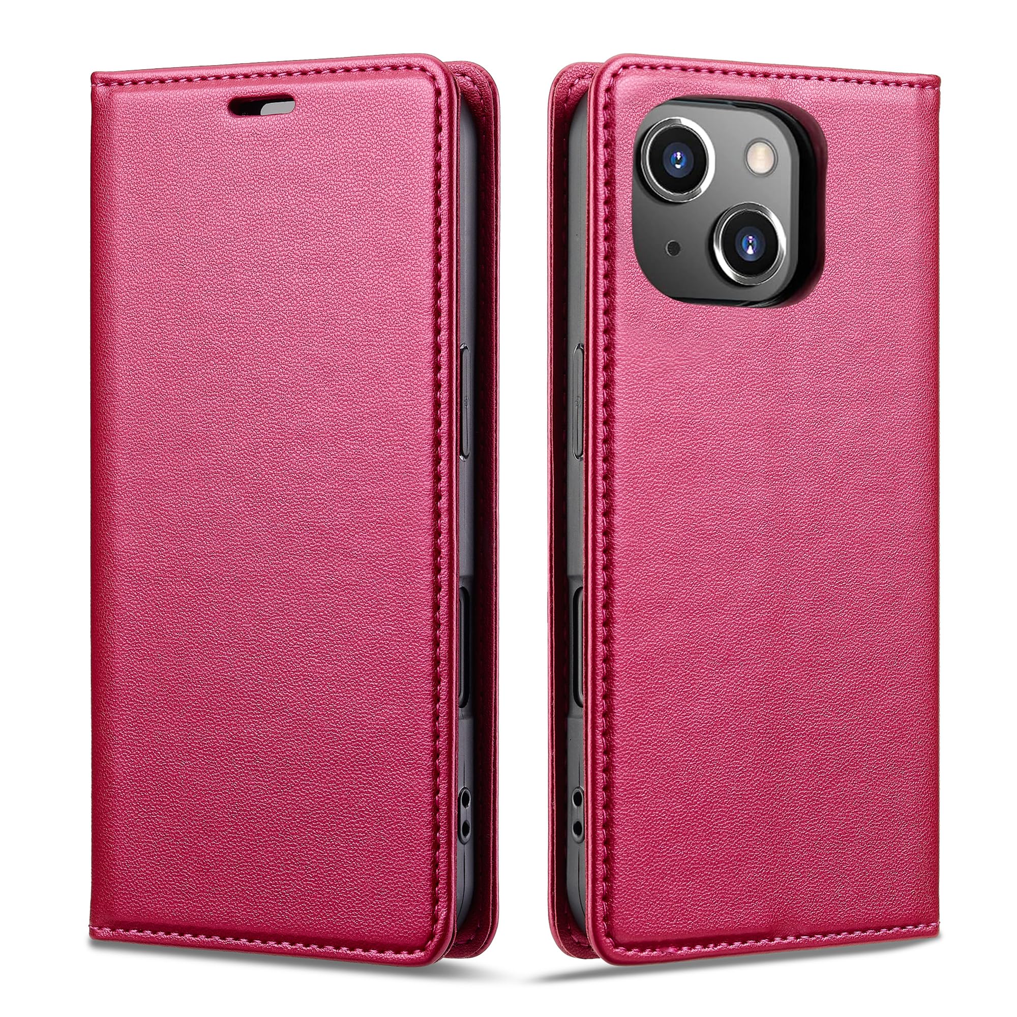 iPhone 14ケース手帳型 iPhone14手帳型ケース アイフォン14手帳ケース アップル iPhone 14 ケース 真珠光沢レザー RFID磁気防止 スマホケース 内蔵マグネット スタンド機能 カード入れ 耐摩擦 薄型 ワインレッド