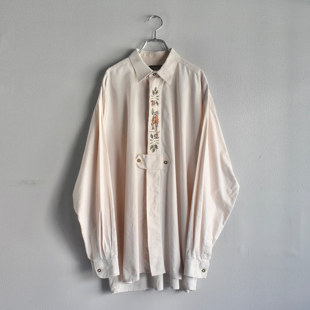 “Explorer Older” Design Embroidered Tyrolean Shirt l/s