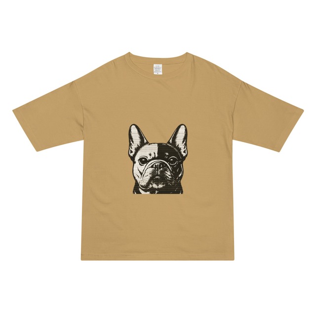 ビッグシルエットBUHI プリントTシャツ(Sand Khaki)