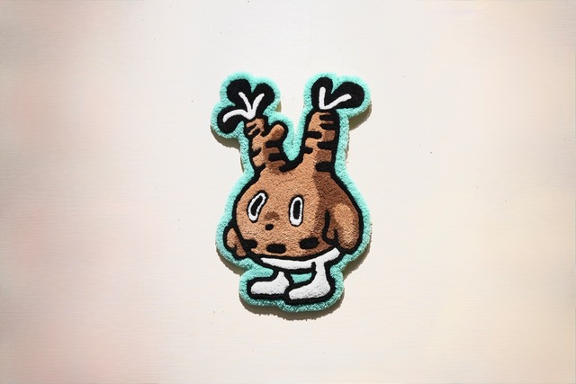 emi tanaji☀︎タナジ "emit anaji ✖️ zacky&pockyラグシリーズ　グリーン" / ART FAIR NAGANO 2026 展示作品【We ship internationally】