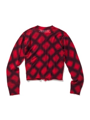 PERVERZE パーバーズ / Tシャツ / カーディガン / Spray-Painted Check Knit Cardigan ¥44,000-