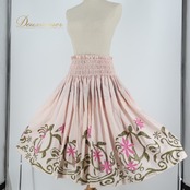 フラダンス 衣装 パウスカート エムエムジェイ ピンク系 日本製 シングル 花柄 可愛い 華やか 明るい ふわふわ 薄ピンク グリーン系 フラ ダンス ハワイアン アロハ ハワイアンプリント レッスン 練習 軽い