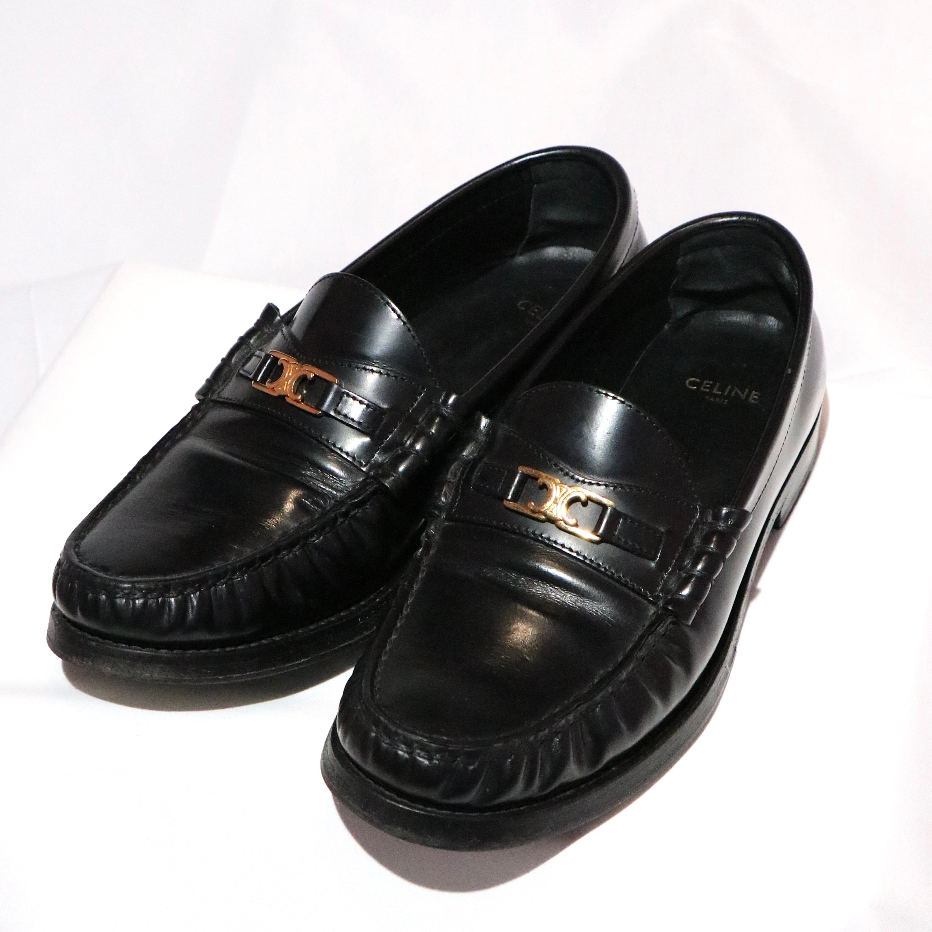CELINE セリーヌ ブラックローファー トリオンフ CELINE トリオンフ ローファー カーフレザー ブラック セリーヌ