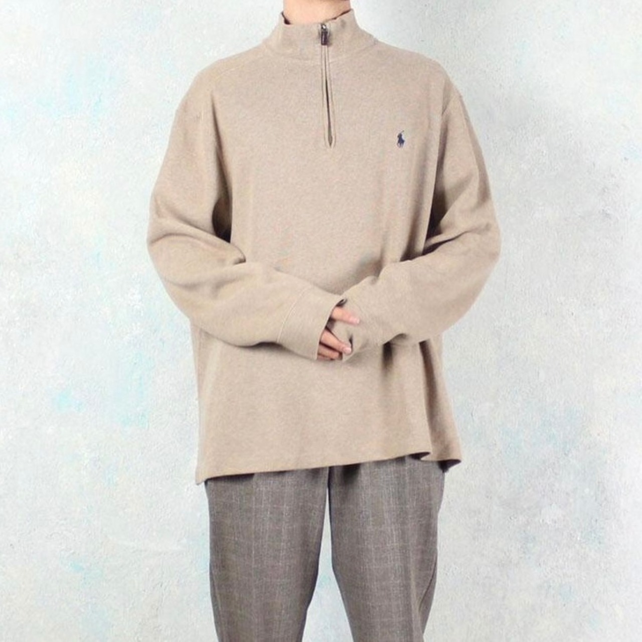 Polo by Ralph Lauren ミルクティーベージュ ハーフジップスウェット 