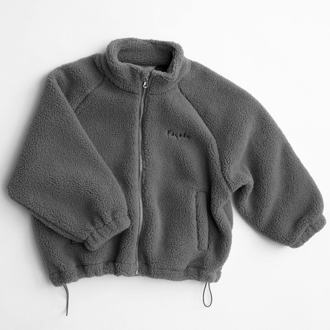 Façade / Teddy zip sweater / Anthracite / 4-5Y・6-7Y・8-9Y・10-11Y
