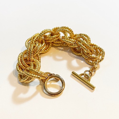 Vintage Gold Tone Metal Chunky Chain Bracelet