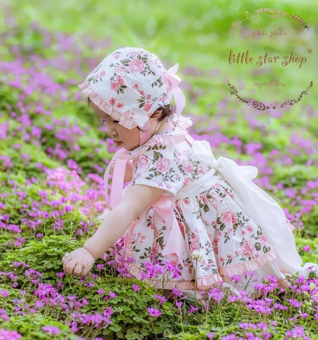 Zettai かわいい フラワー ピンク女の子ドレス 赤ちゃんロリータ服 インポートベビー服 海外ベビー服 赤ちゃんドレス ベビードレス 女の子服 ロリータドレス ゴスロリ ベビー服 ベビードレス ファーストバースデー衣装 撮影衣装 女の子ドレス 海外子供服 Lsszettai