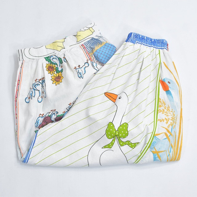 Remake リメイク ヴィンテージ テキスタイル パッチワーク デザイン バルーンシルエット イージーパンツ 再構築 ツギハギ  ユニセックスデザイン W62～102cm