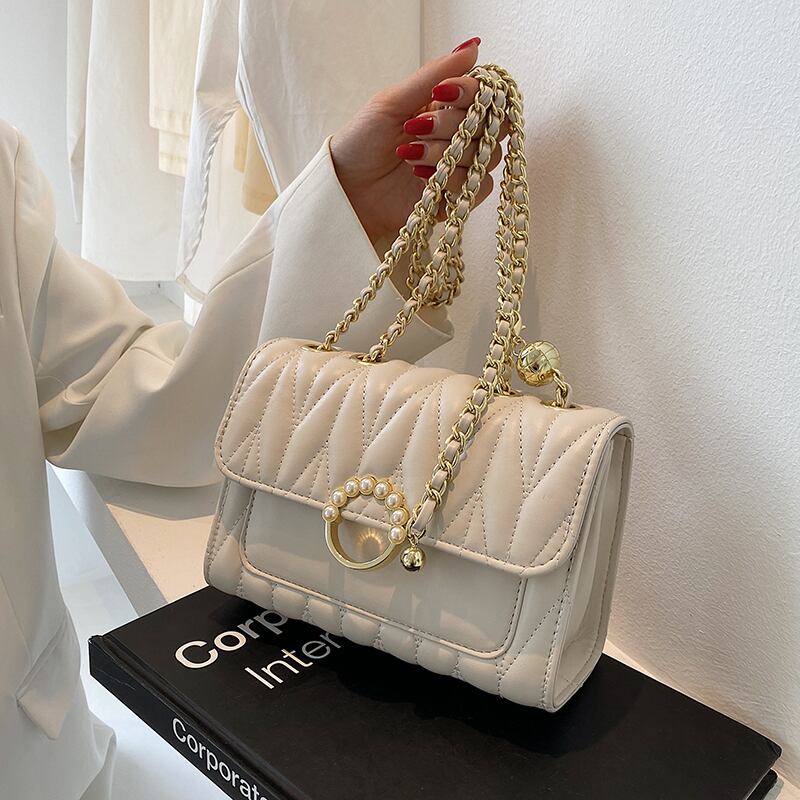 サマーチェーン 夏物 スクウェア メッセンジャーバッグ 手作りハンドバック5844051859