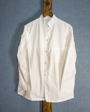 【1960s】"British Pexwear" White Cotton Stand Collar Hotelman Jacket, Deadstock!!