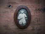 PHOTO FRAME / OVAL SCALLOP WOOD / FRANCE