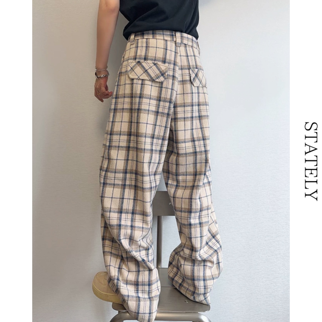 Vintage Plaid ワイドパンツ_B147・画像5