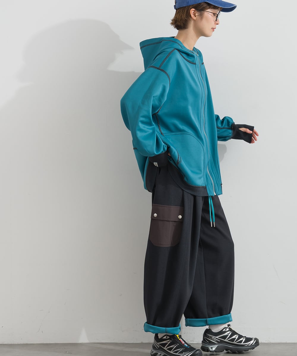 J263056 両面染めポンチ リバーシブル配色ZIPブルゾン / Double-Faced