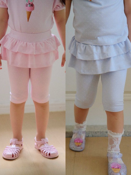 【5/9〆予約】<chouchoushasha>  Dot cancan capri leggings + hairband set