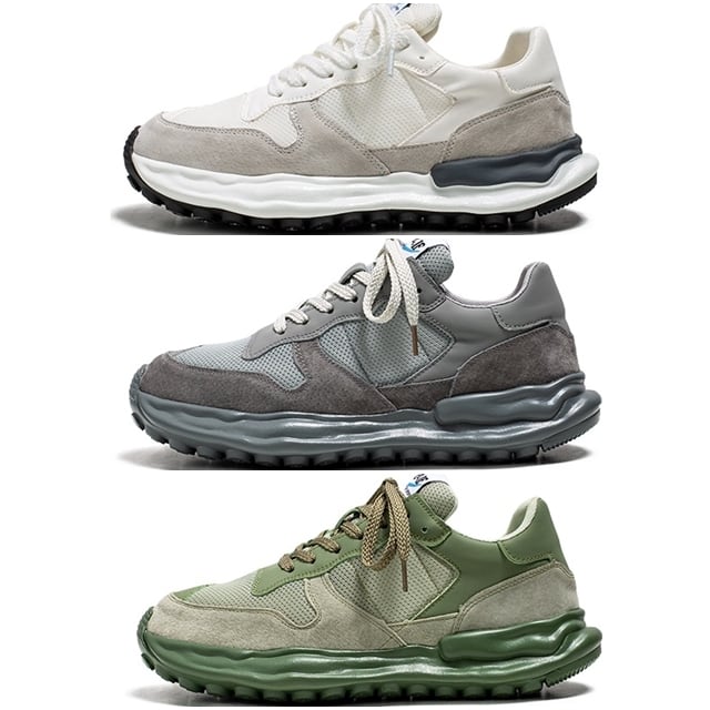 予約販売】スニーカー 韓国 メンズ スニーカー 厚底 靴 カーキ