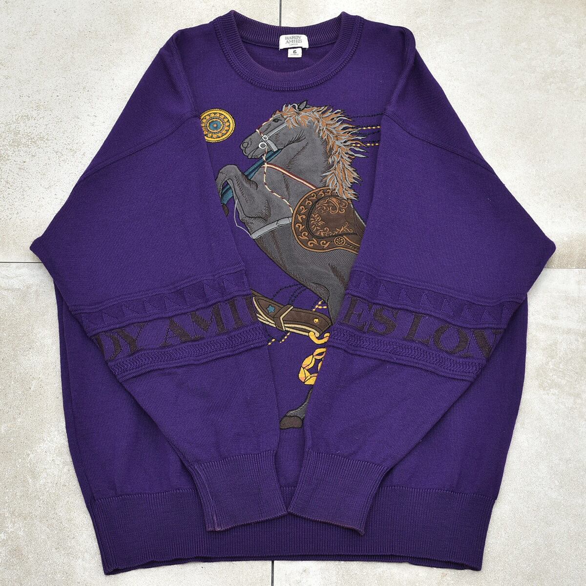 Vtg HARDY AMIES big embroidery sweater | 古着屋 grin days Vtg HARDY AMIES big embroidery sweater | 古着屋 grin days