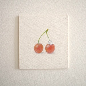 原画作品　＊「 さくらんぼとシマエナガ 」