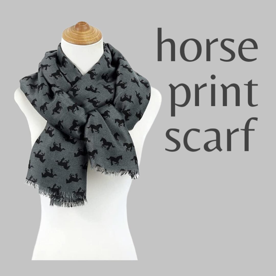 [再入荷] ホースプリントスカーフ/ grey