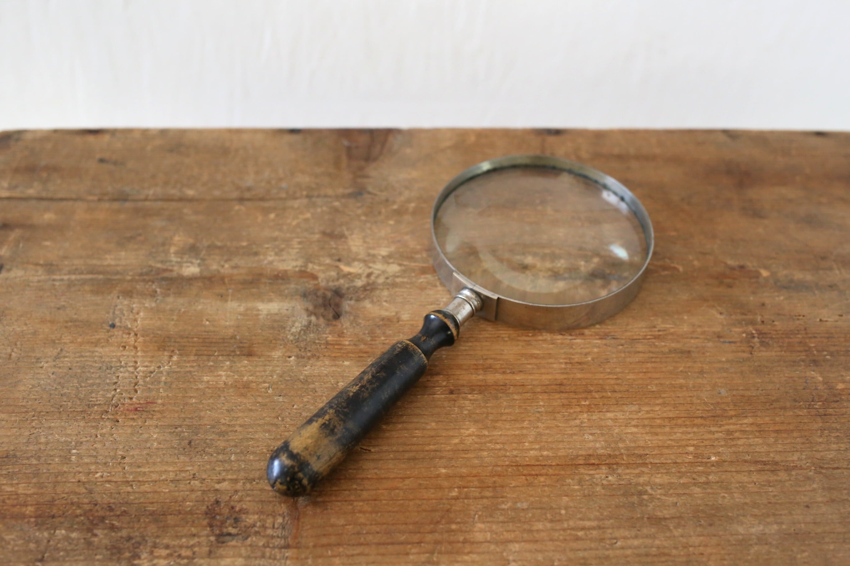 フランス アンティーク ヴィンテージ ルーペ 虫眼鏡 ウッドハンドル
