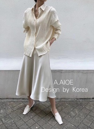 シワ加工　オーバーシャツ　AJ33167-5079