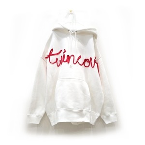 【新作・裏起毛】ビッグシルエットパーカー(twincow)White