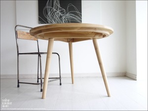 チーク無垢材 円形テーブルn 丸テーブル ダイニングテーブル 机 カフェテーブル ナチュラル 天然素材 銘木家具 送料無料 直径100cm Valuestore