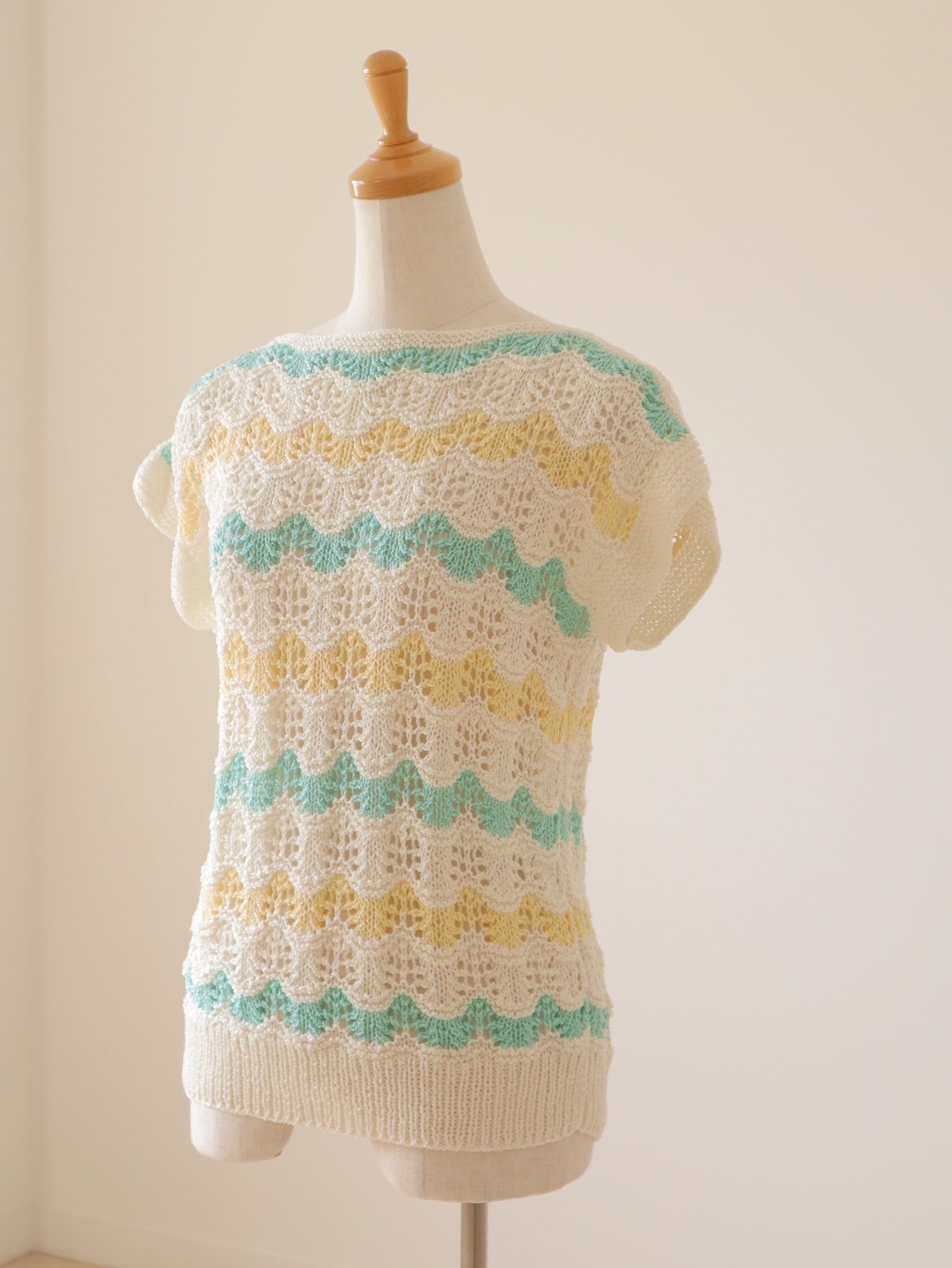 ●crochet design knit top(multicolor)