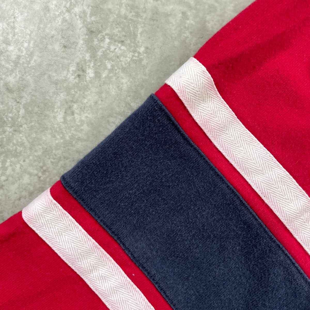 90年代 LANDS' END ランズエンド ライン入り ラガーシャツ メンズXL