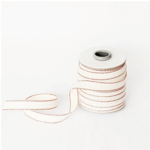 Drittofilo cotton ribbon | spool of 20 yards Natural/Rose gold【Studio Carta】/コットンリボン  スタジオカルタ