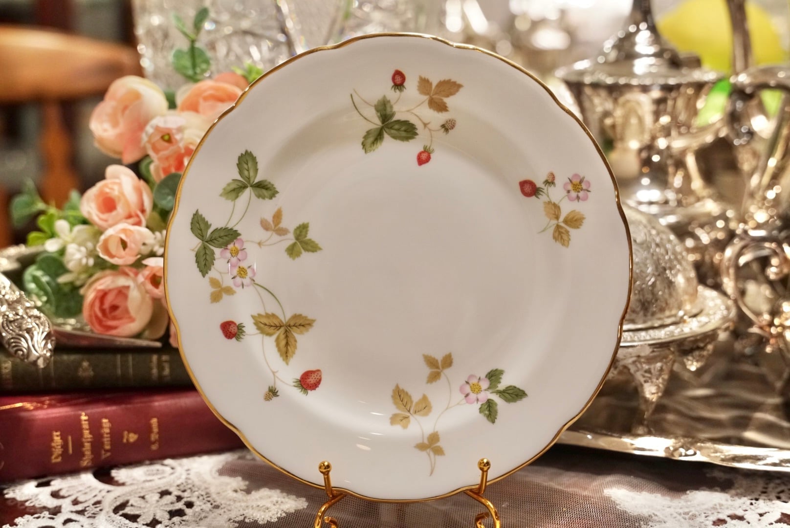 【Wedgwood】ウェッジウッド Wild Strawberry ワイルドストロベリー 18cmプレート ヴィンテージ
