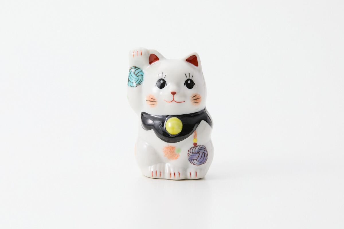 ミニ招き猫(右) 水引-結-黒