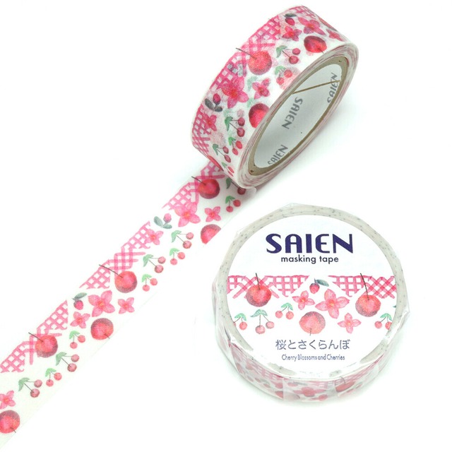 【廃番】SAIEN　桜とさくらんぼ　15mmマステ　SA03