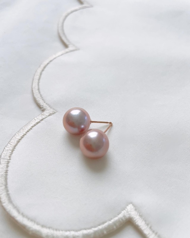 再再販 K18 ピンクラベンダーパール ピアス | coccole