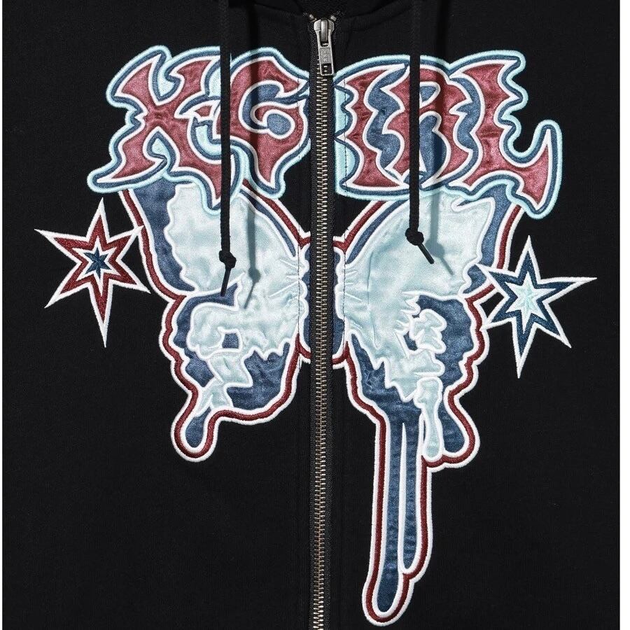 トップス X-xgirl BUTTERFLY ZIP UP HOODIE セール】BUTTERFLY ZIP UP HOODIE（パーカー）｜X-girl
