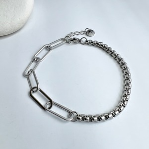 【Silver】アシンメトリーチェーンブレスレット