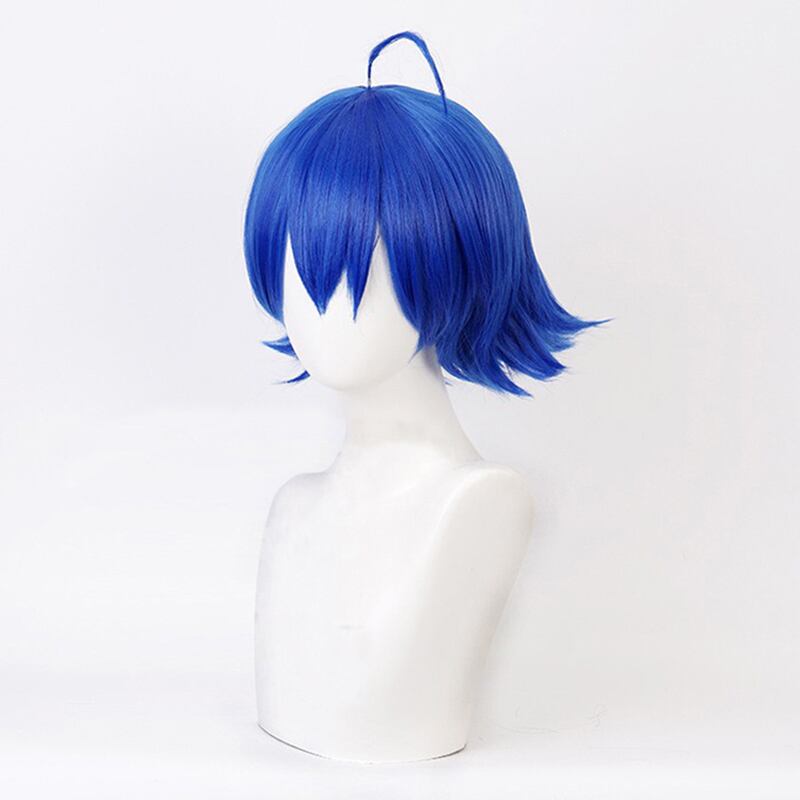 コスプレ耐熱ウィッグ ブルー ショートカット キャラクターウィッグ