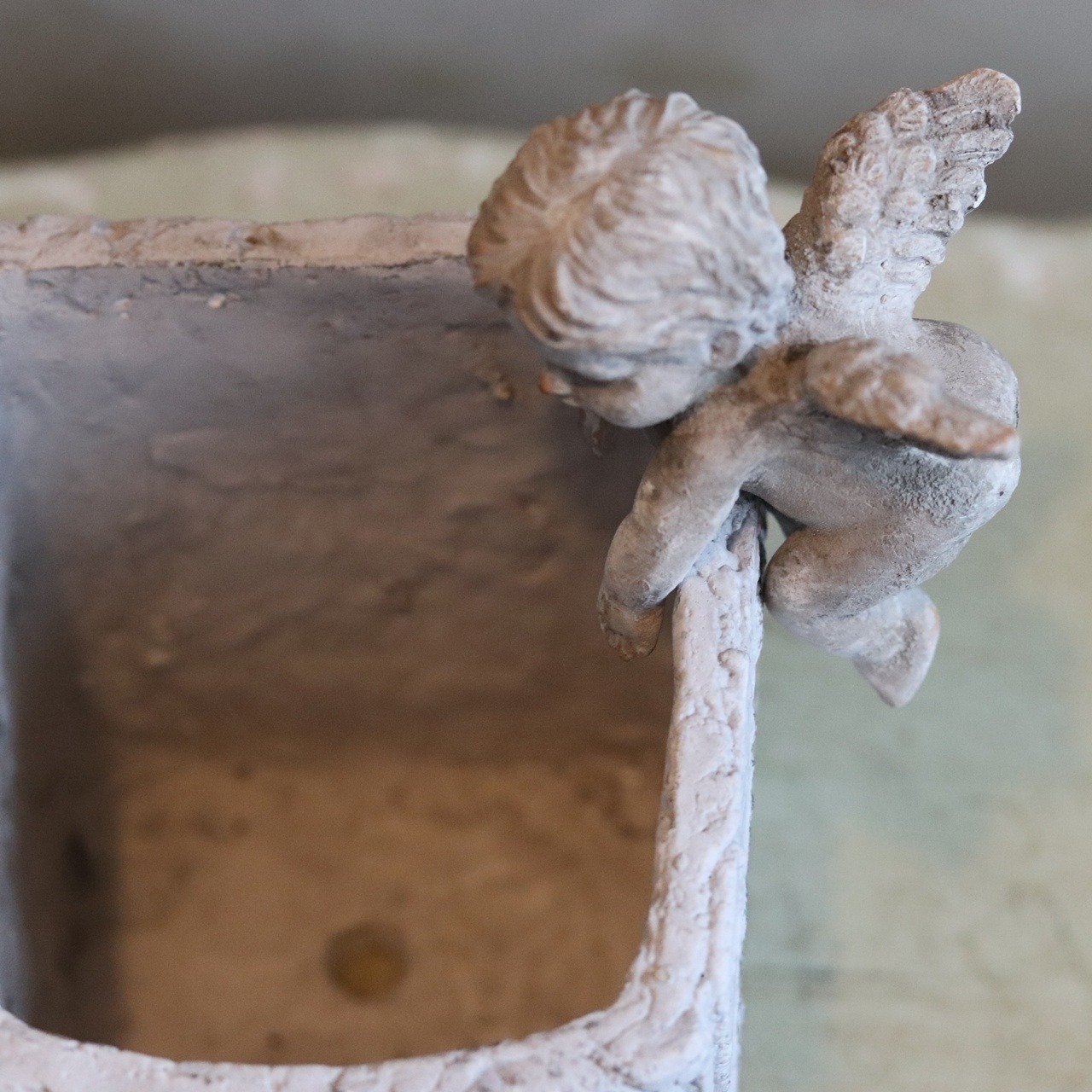 置物　エンジェルハンギング　鉢にかける　玄関に掛ける　オブジェ　シャビーシック　オシャレ