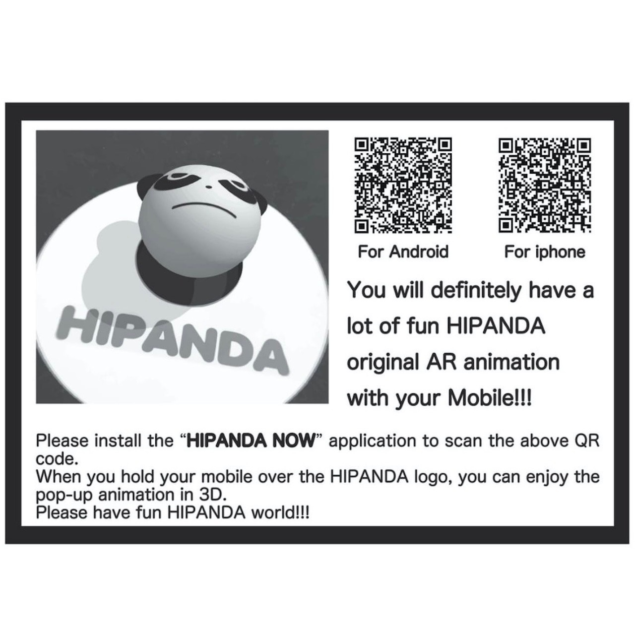 【HIPANDA】1705 メンズ Tシャツ【日本限定】 MEN'S COUPLE SHORT SLEEVED T-SHIRT / WHITE・BLACK