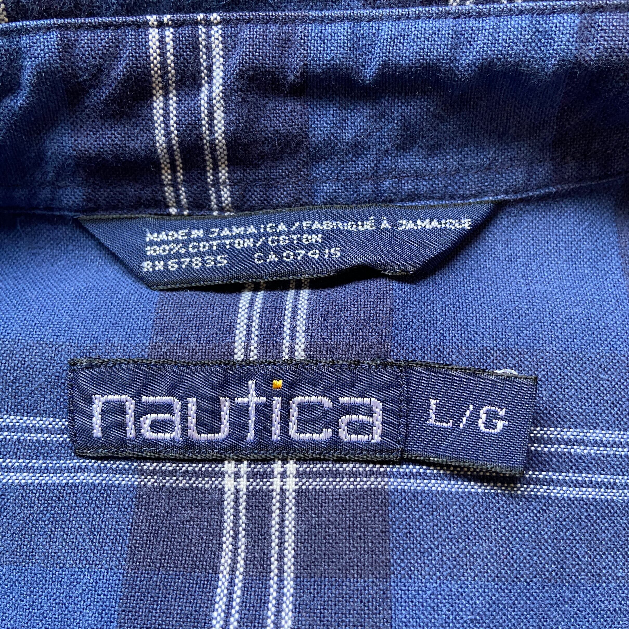 90年代 NAUTICA ノーティカ ワンポイントロゴ 刺繍 長袖 チェック柄