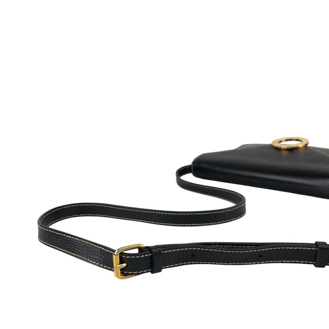 CELINE セリーヌ ショルダーバッグ ブラック サークルロゴ レザー vintage ヴィンテージ オールド 3sg788