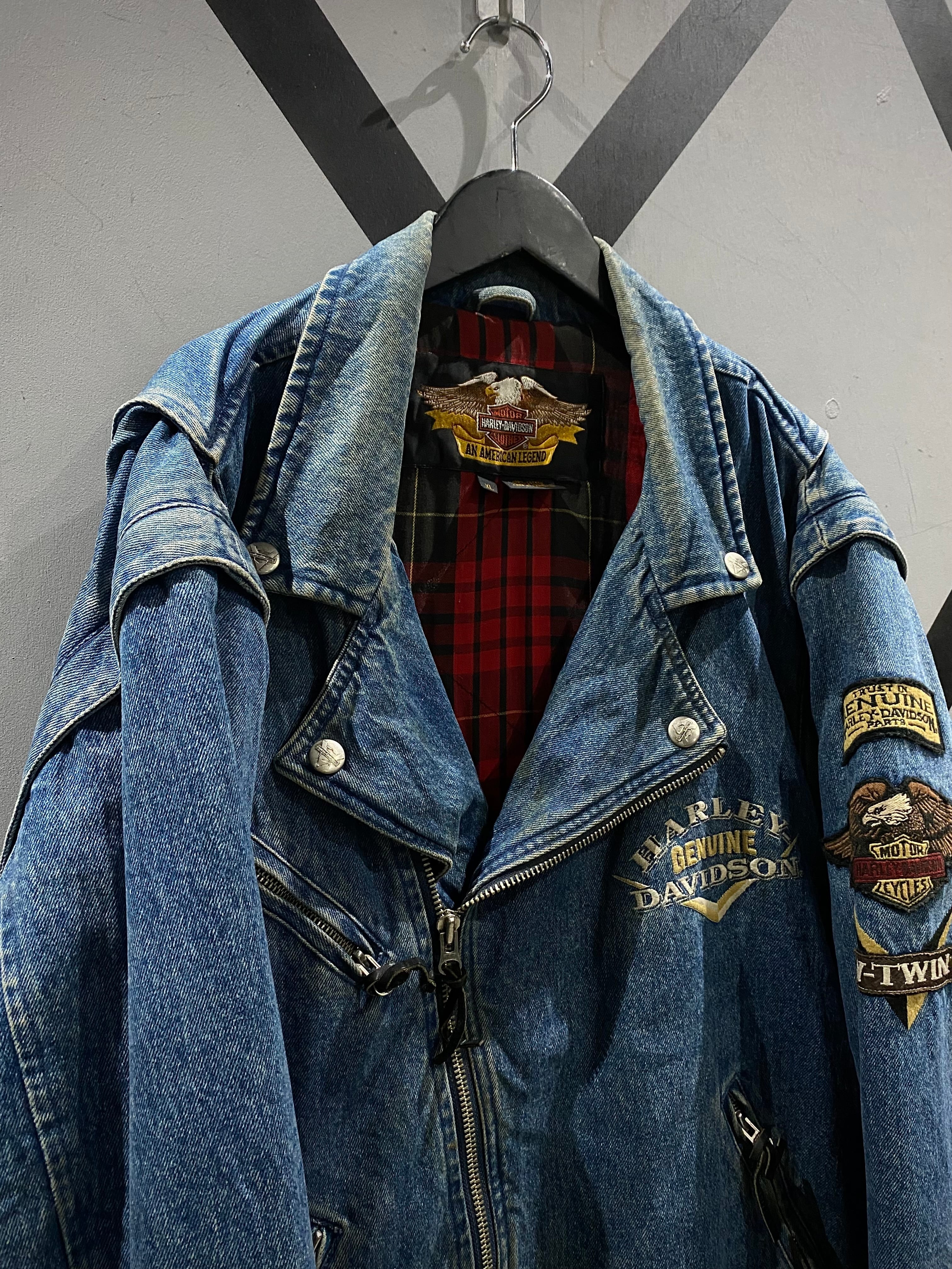 X VINTAGE】2WAY “Harley-Davidson” Wappen Design Vintage Denim