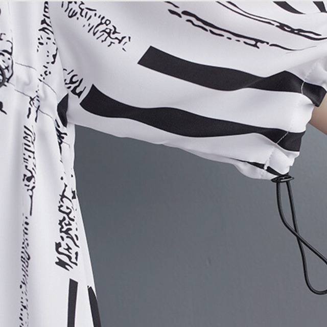 Stripe pattern long shirt dress【2color】 C1179