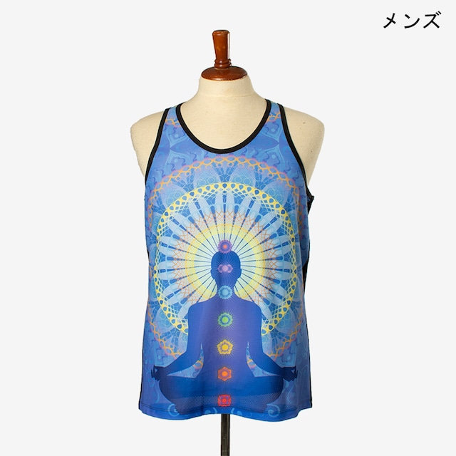 ブラックタンク　チャクラ１　メンズ/ユニ　Men's Black tank top Chakra1