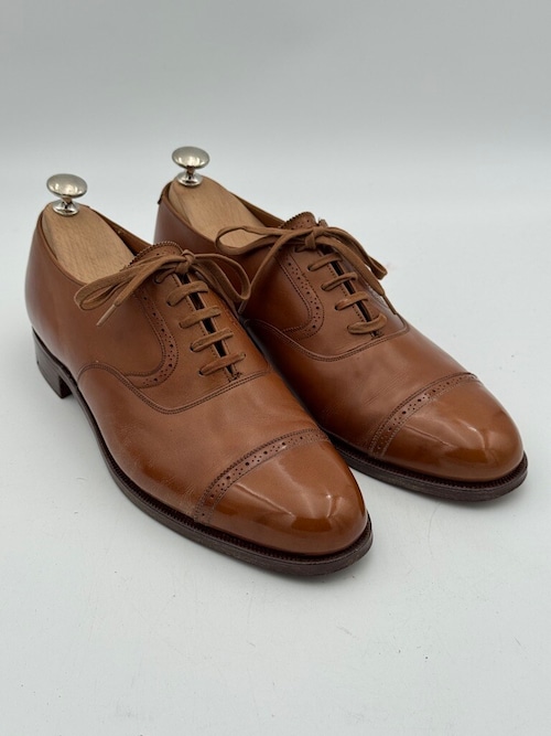 貴重  ビンテージ クロケット&ジョーンズ Crockett & Jones製 POLO ポロ Ralph Lauren ラルフローレン UK7.5 26cm パンチドキャップ クォーターブローグ